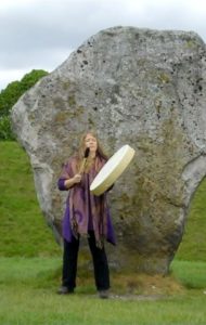 Sarah Drumming at Avebury Stones